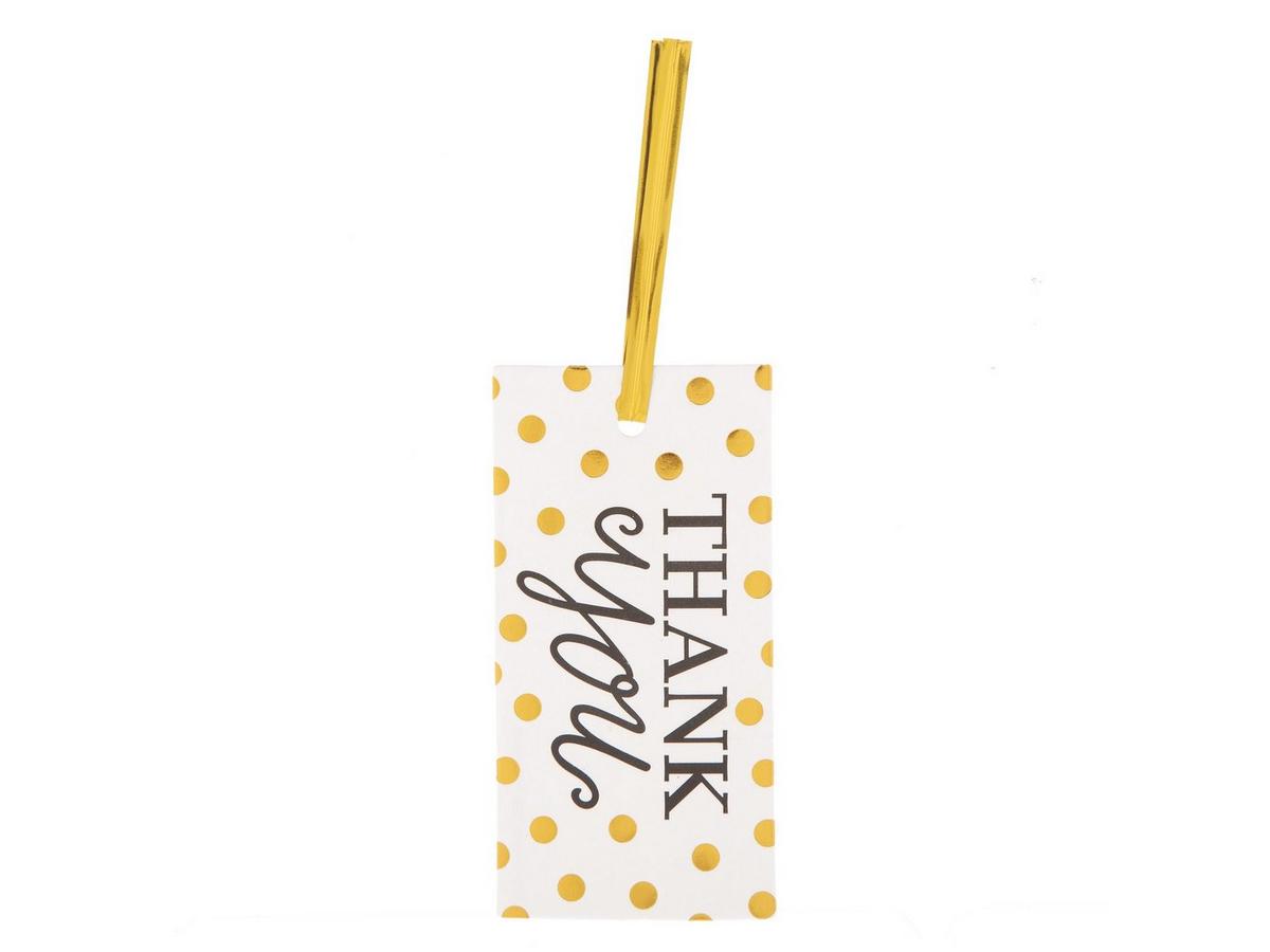 White & Gold Polka Dot Thank You Tags | Hobby Lobby | 1245281