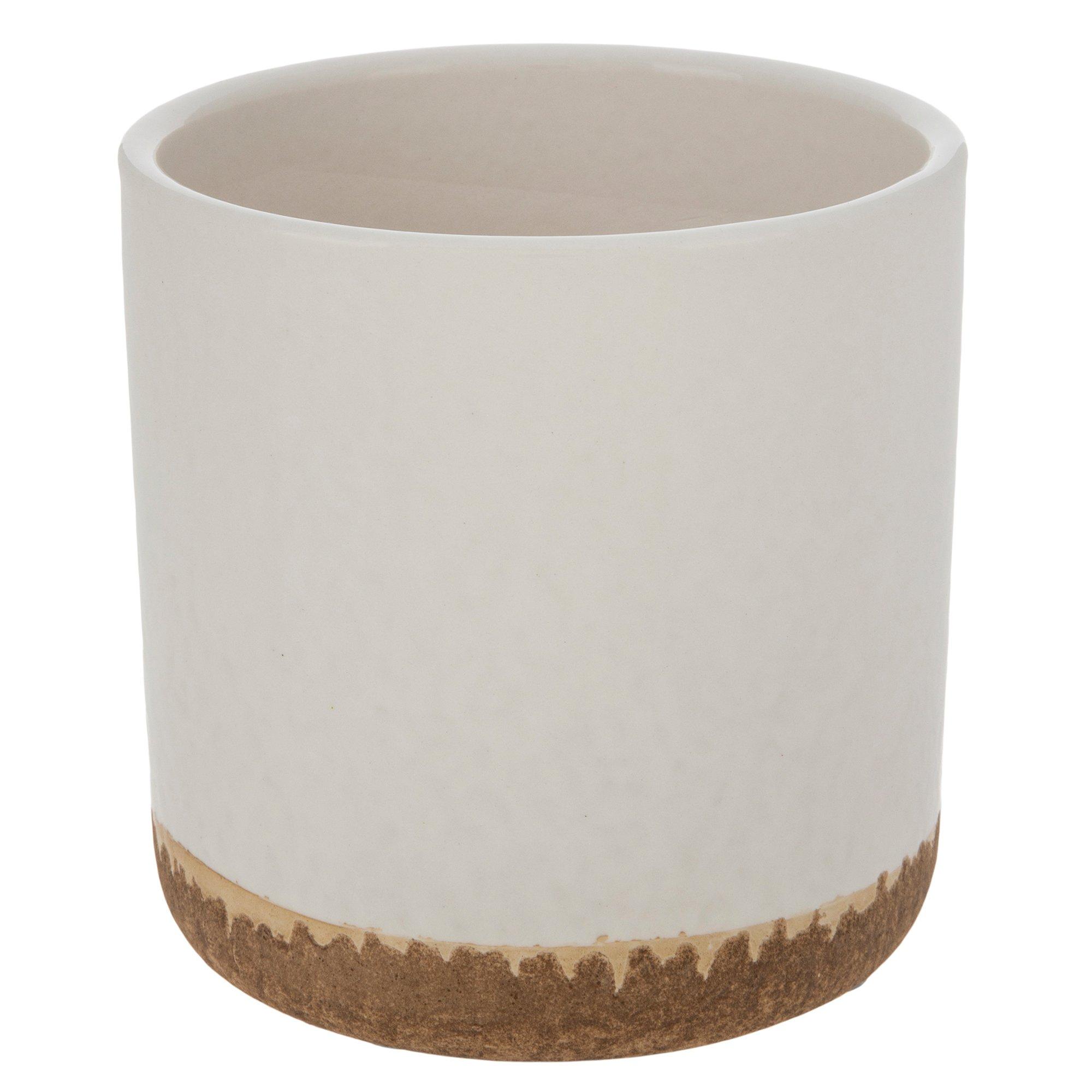 White & Brown Ceramic Pot Hobby Lobby 1246206