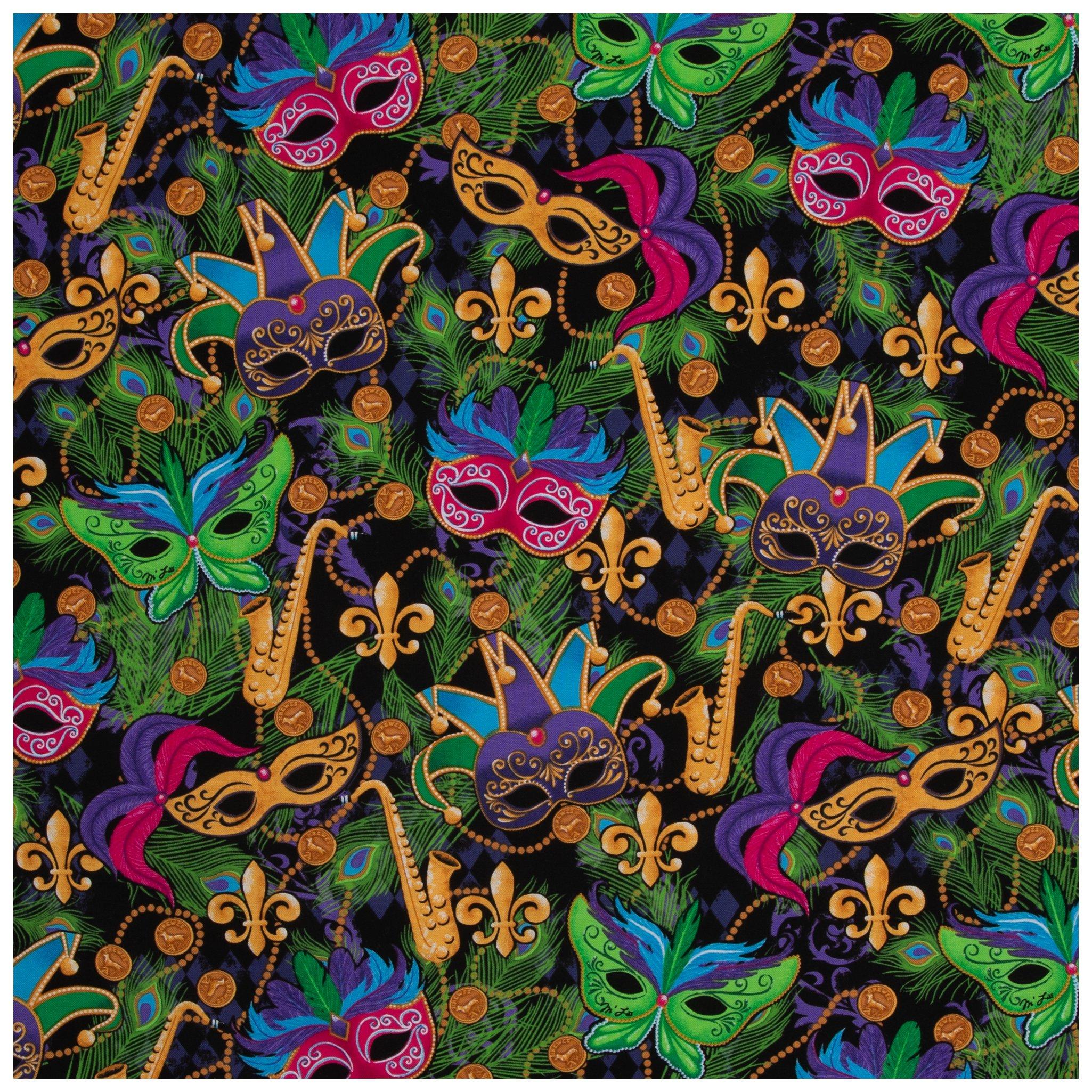 Mardi Gras Masks Cotton Calico Fabric | Hobby Lobby | 124800