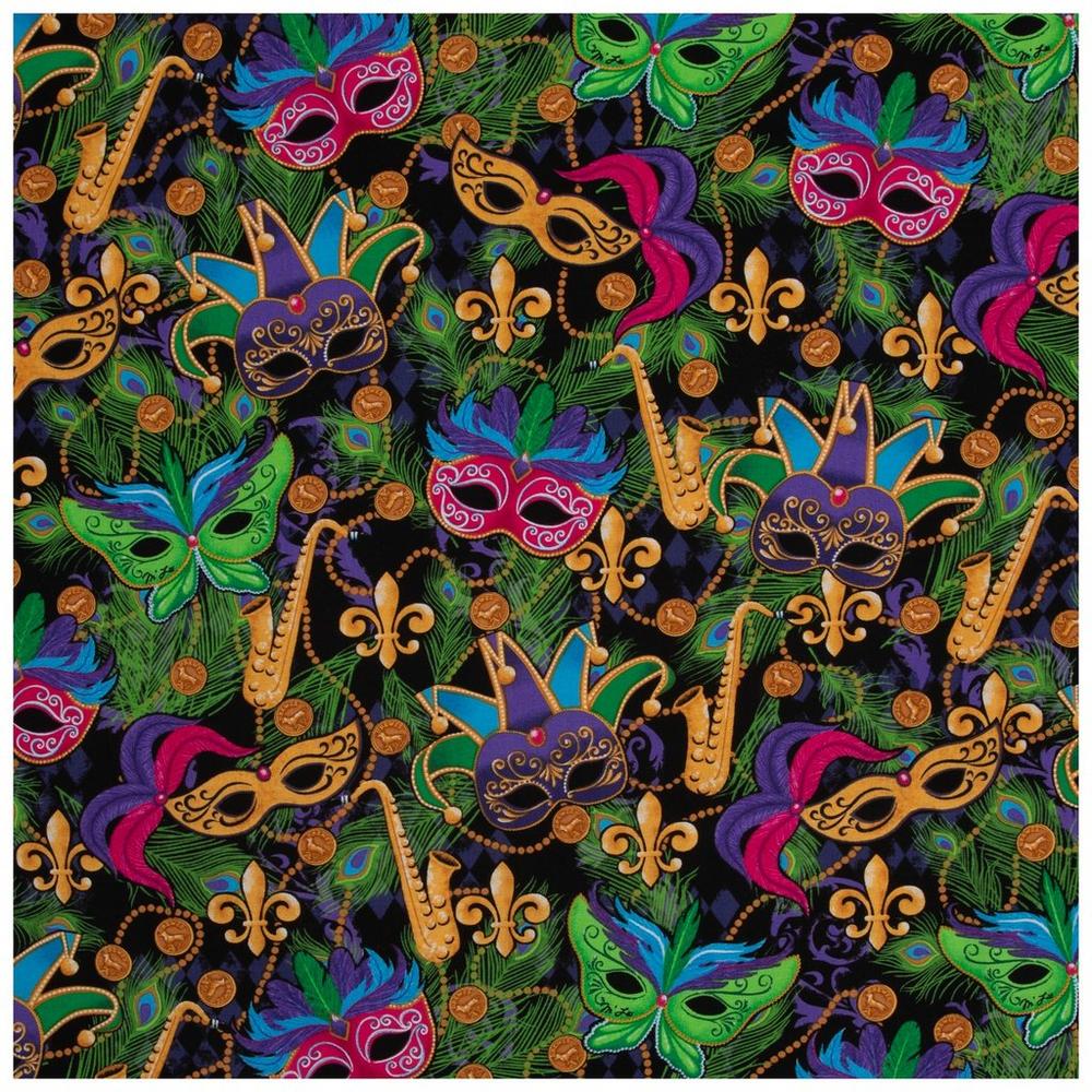 Mardi Gras Masks Cotton Calico Fabric | Hobby Lobby | 124800