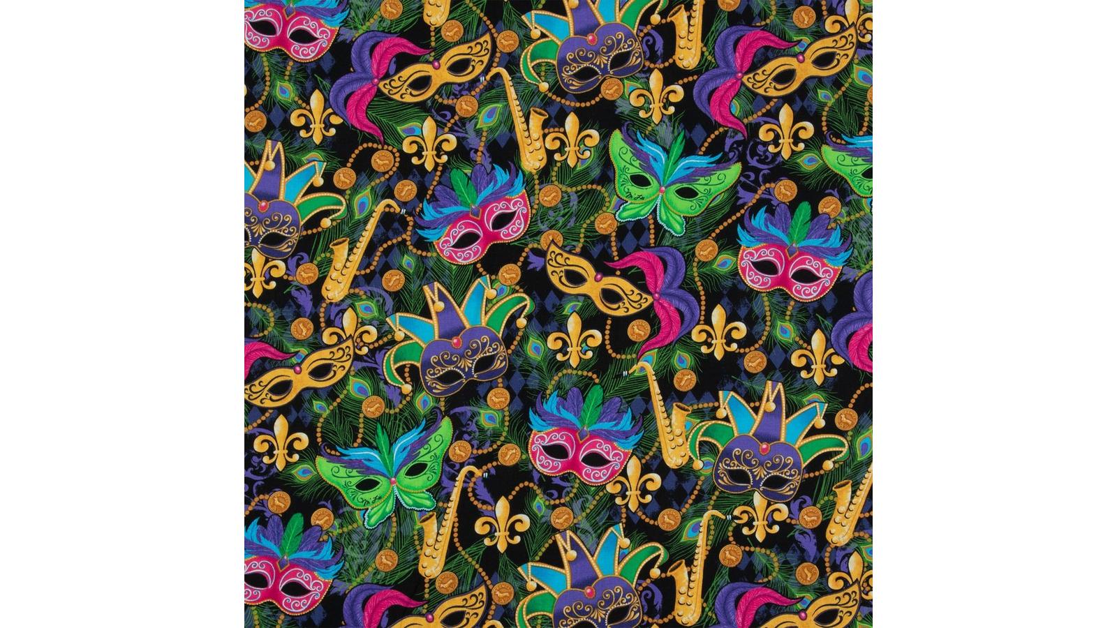 Mardi Gras Masks Cotton Calico Fabric | Hobby Lobby | 124800