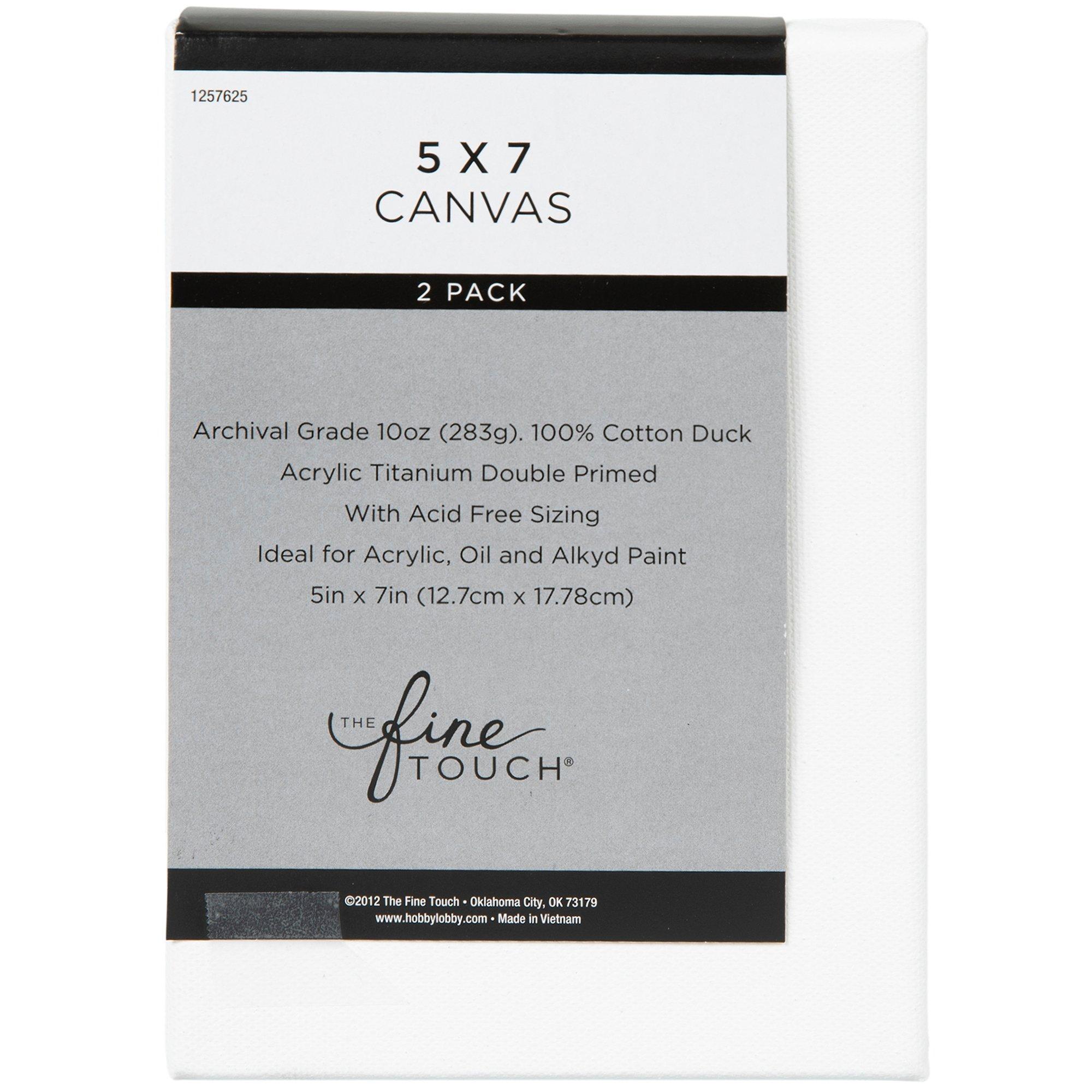The Fine Touch Blank Canvas Set 5" x 7" dimensions view 1