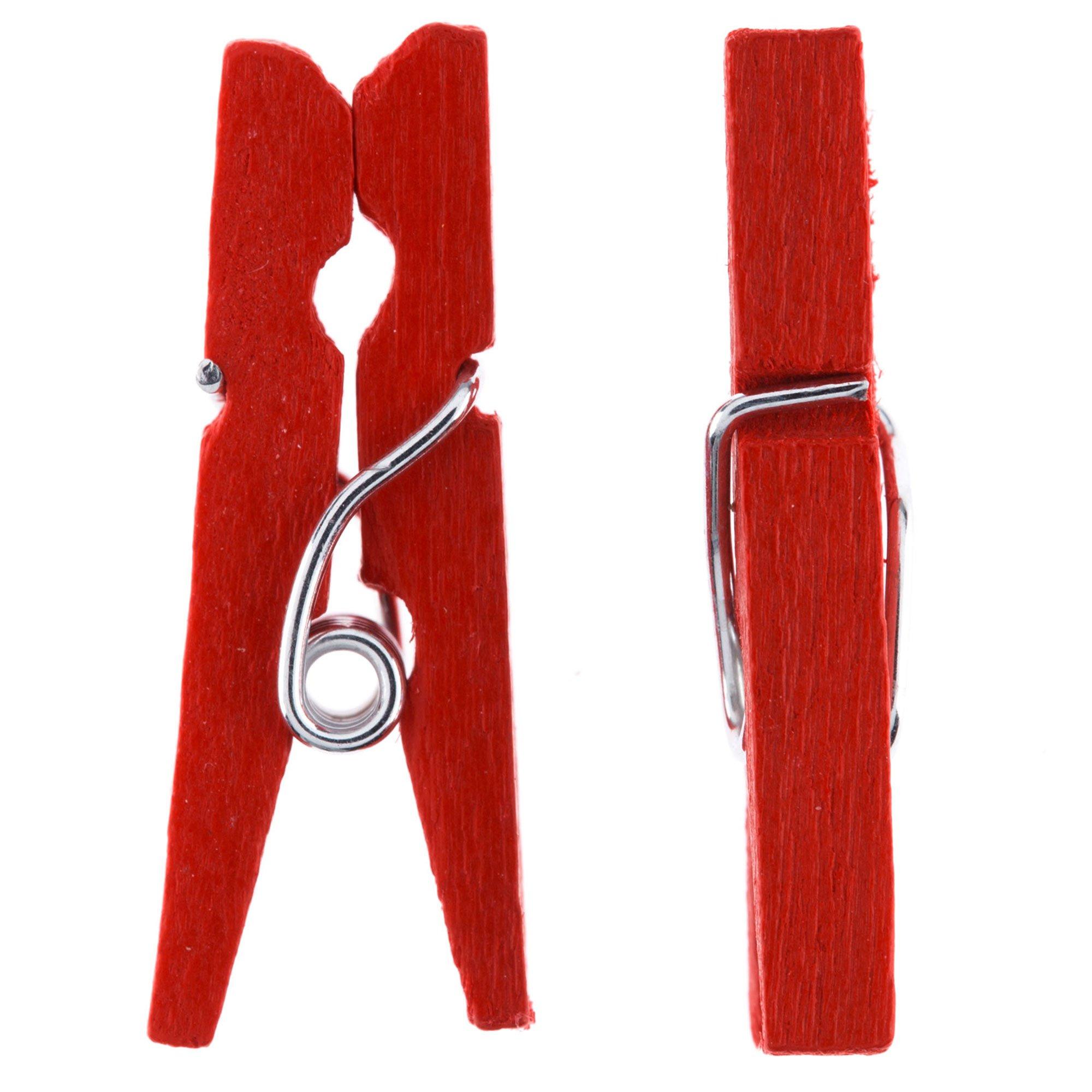 Wooden Small Clothespins Set of 24 - Red and Turquoise – Lucky