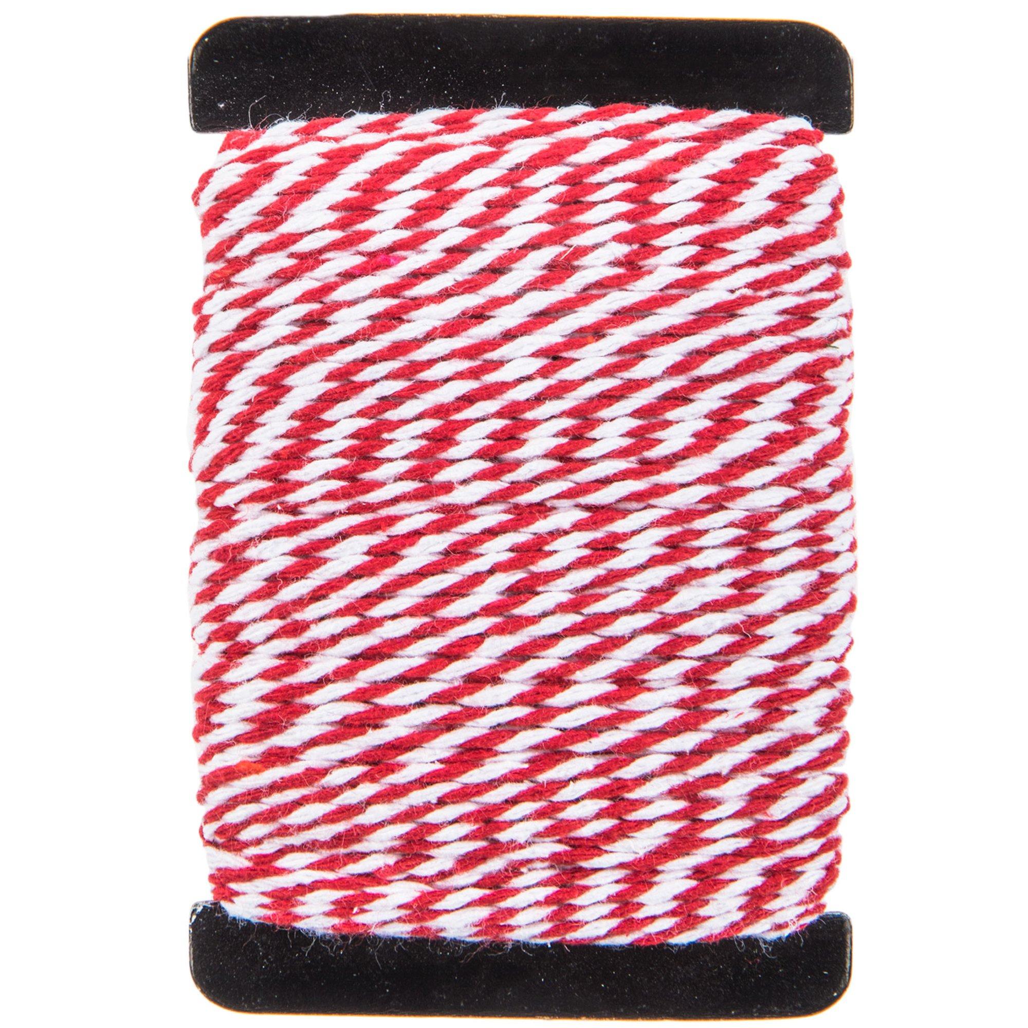The Ribbon People Red and White Striped Pattern Craft Twine 0.05