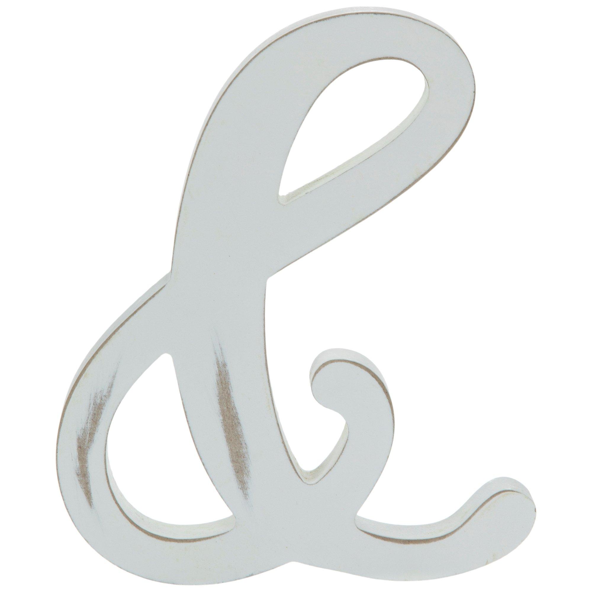 Ampersand Symbol, White Wood, 9 inches, Mardel