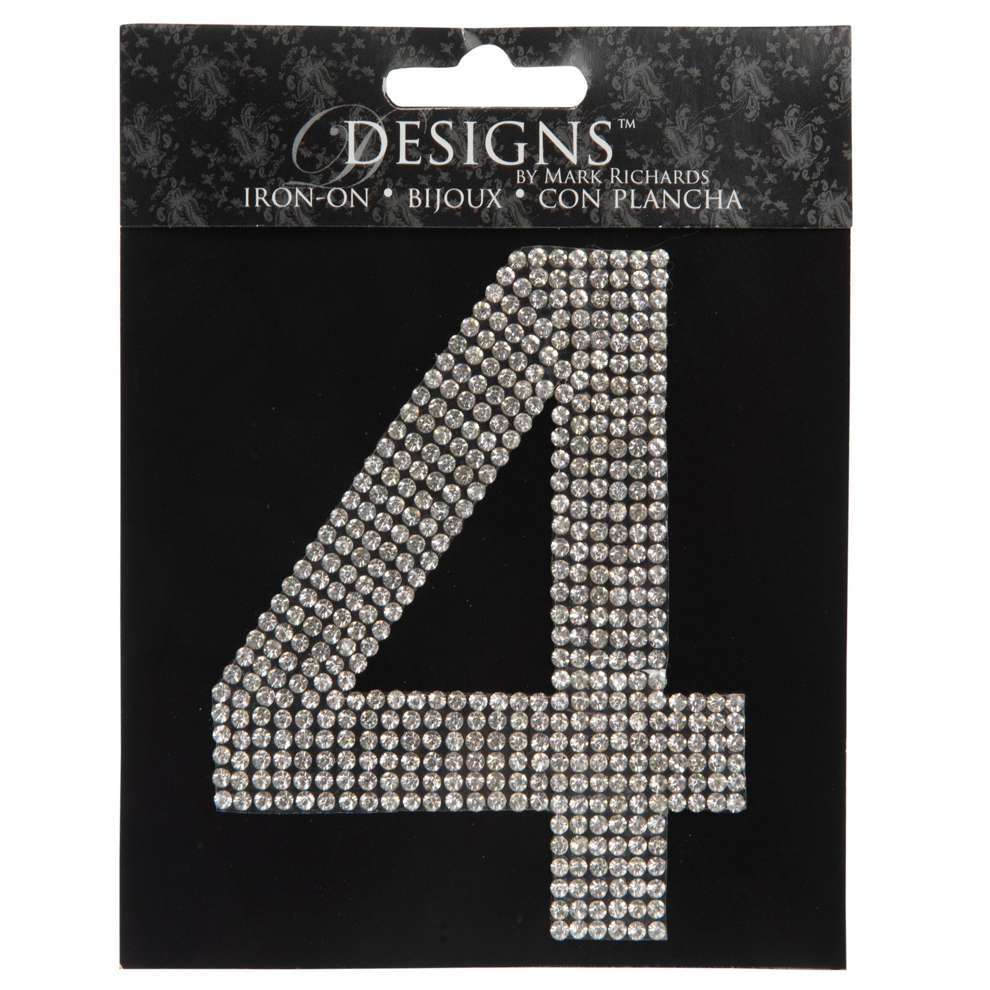 Rhinestone Iron-On Applique Number