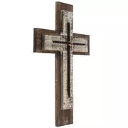 Layered Wood Wall Cross With Nails