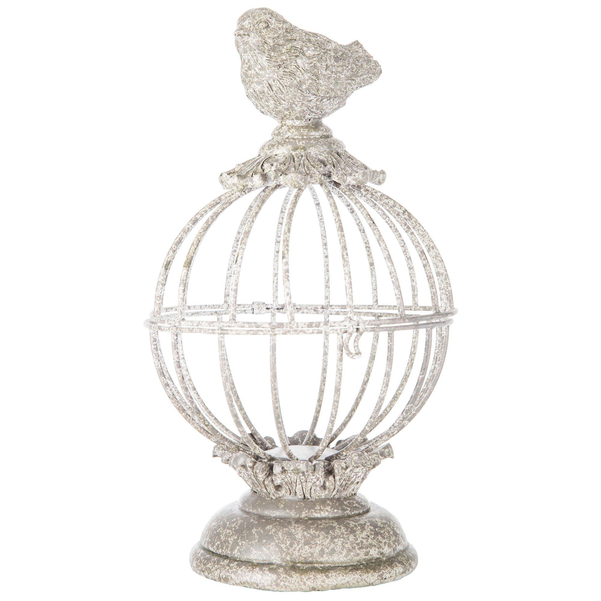 Gray Metal Bird Cage with Bird on Top Hobby Lobby 1274117