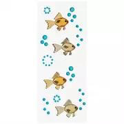 Goldfish & Bubbles Rhinestone Stickers