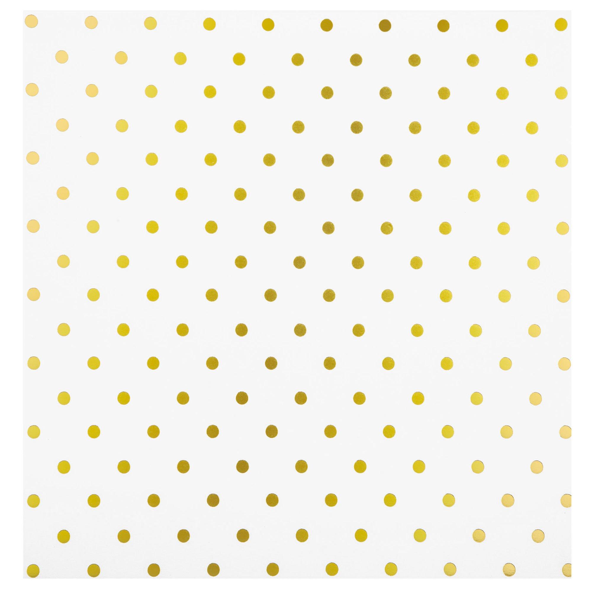 White & Gold Foil Polka Dot Scrapbook Paper 12" x 12" Hobby Lobby
