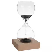 Hourglass With Magnetic Wood Base