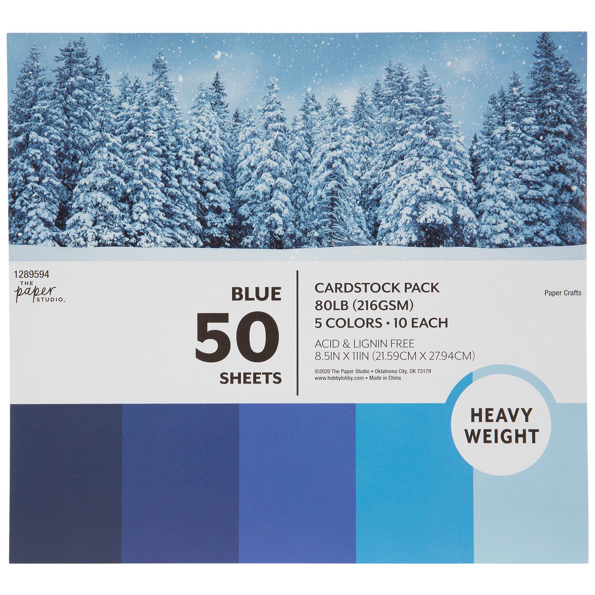 Silver and Blues Cardstock Set of 50 Pages 65lb Color Cardstock 