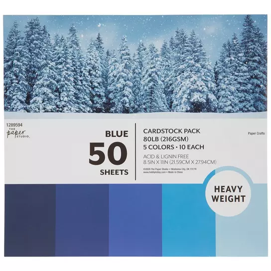Light Blue 12-x-12 BASIS Paper, 50 per package, 216 GSM (80lb Cover)