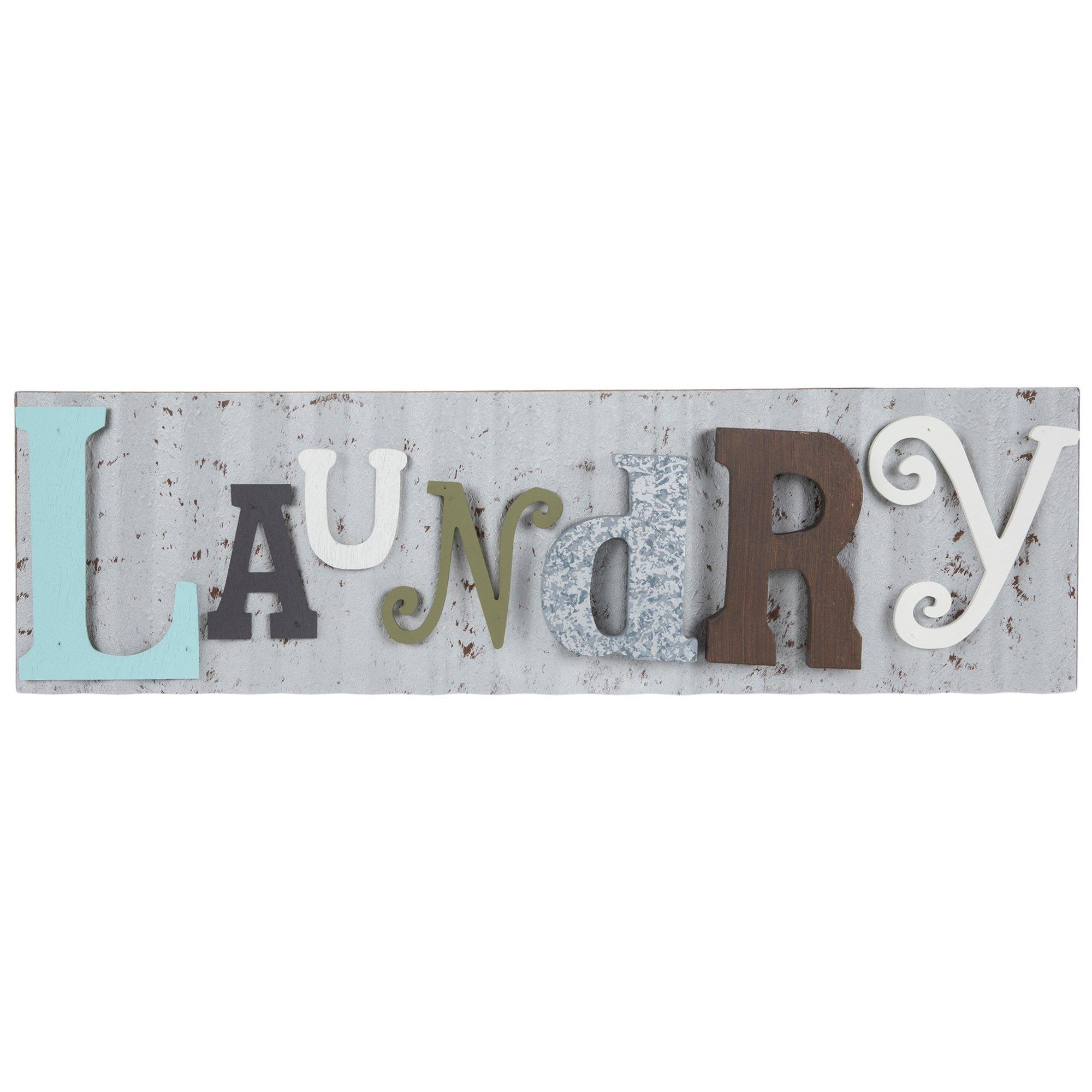 Laundry Galvanized Metal Wall Decor