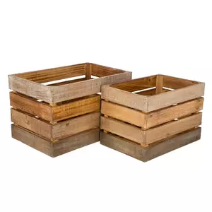 Wood Storage Crate Set
