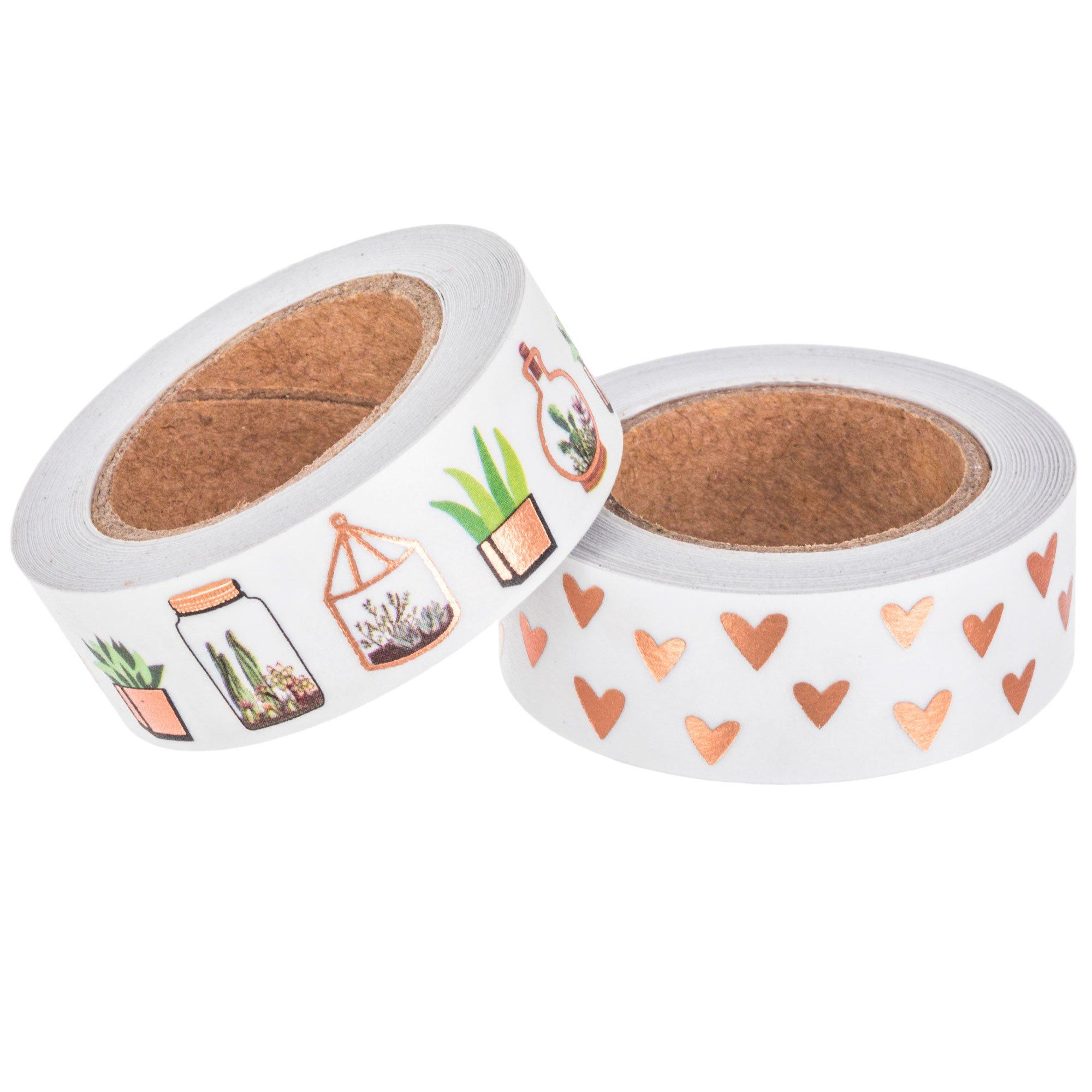 Hearts Rose Gold Foil Washi Tape - 15mm – The Paper + Craft Pantry