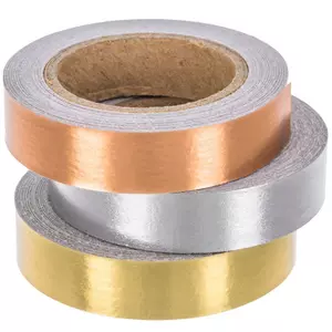 Metallic Washi Tape 15mmx5m, 3 Pack Tapes Adhesive Gold Tone