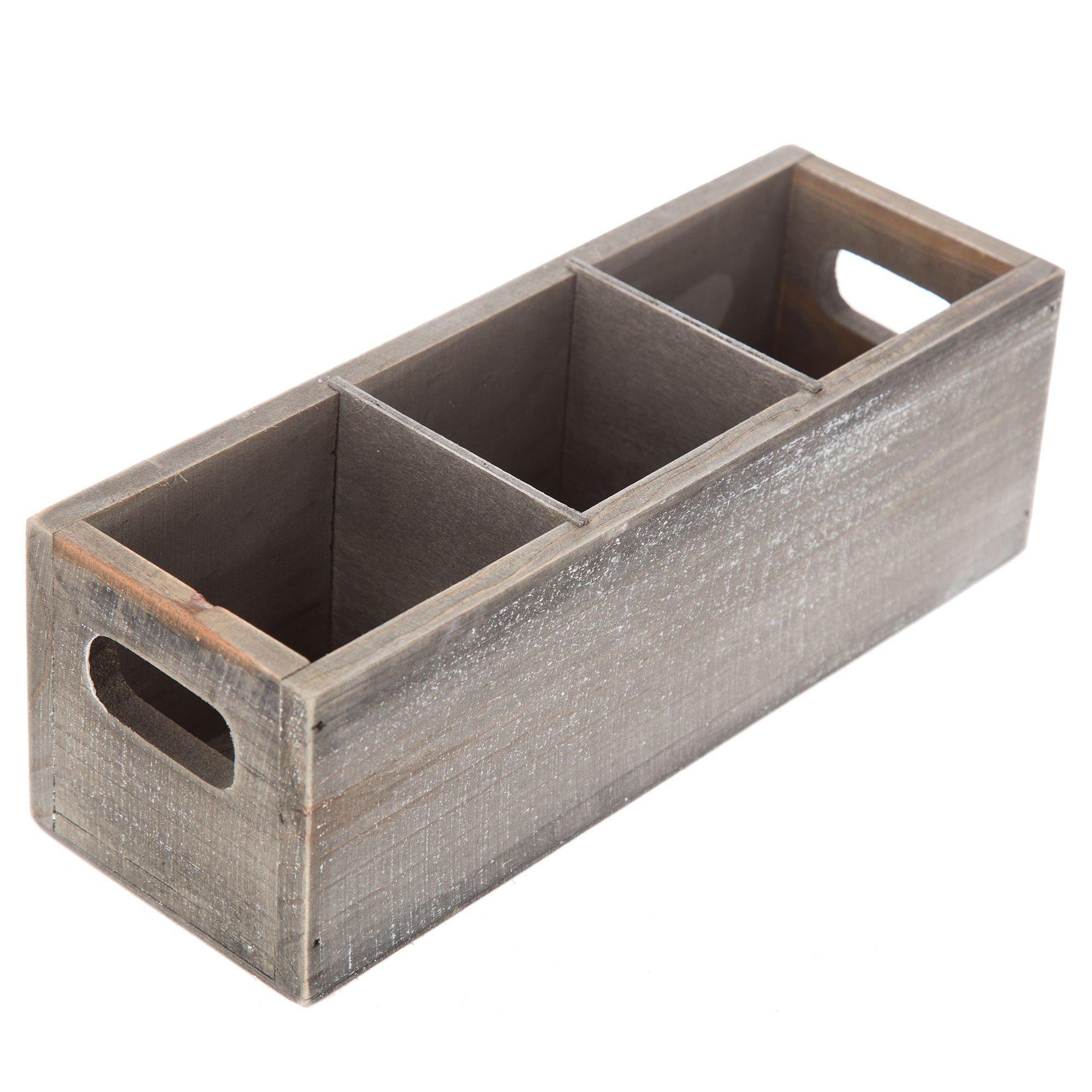 Wooden crate with deals dividers