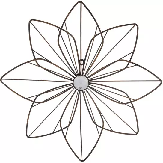 FIVE distressed metal flowers for crafts, jewelry