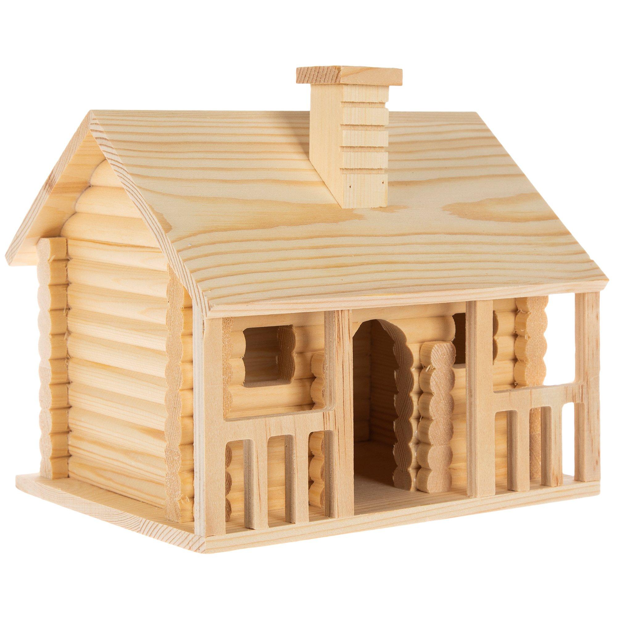 Log Cabin Wood Birdhouse Hobby Lobby 1304096
