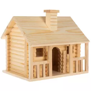Log Cabin Wood Birdhouse