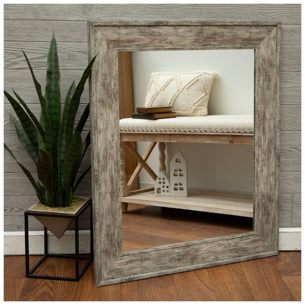 Rustic Rectangle Wood Wall Mirror
