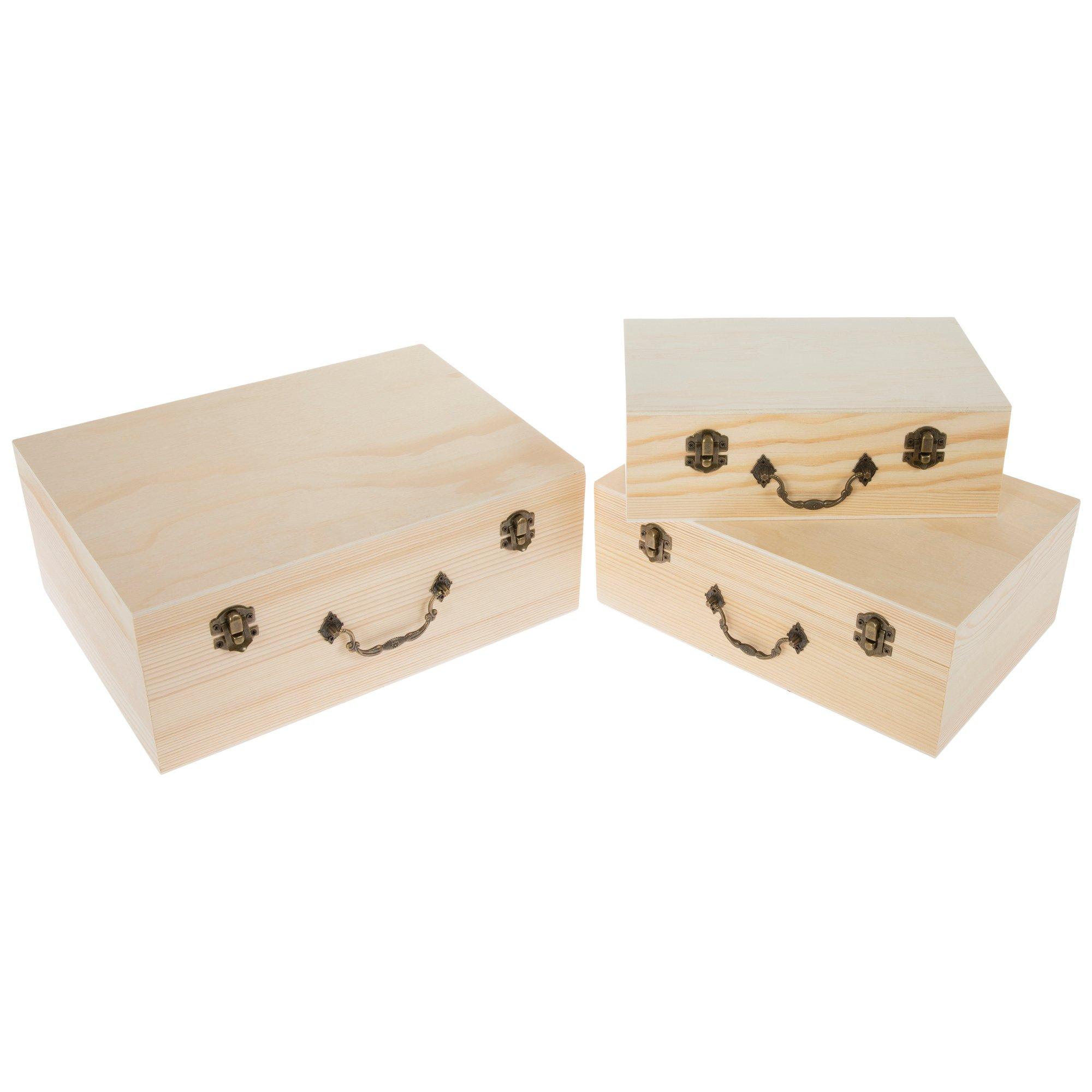 Wood Box Set With Antique Hardware view 1