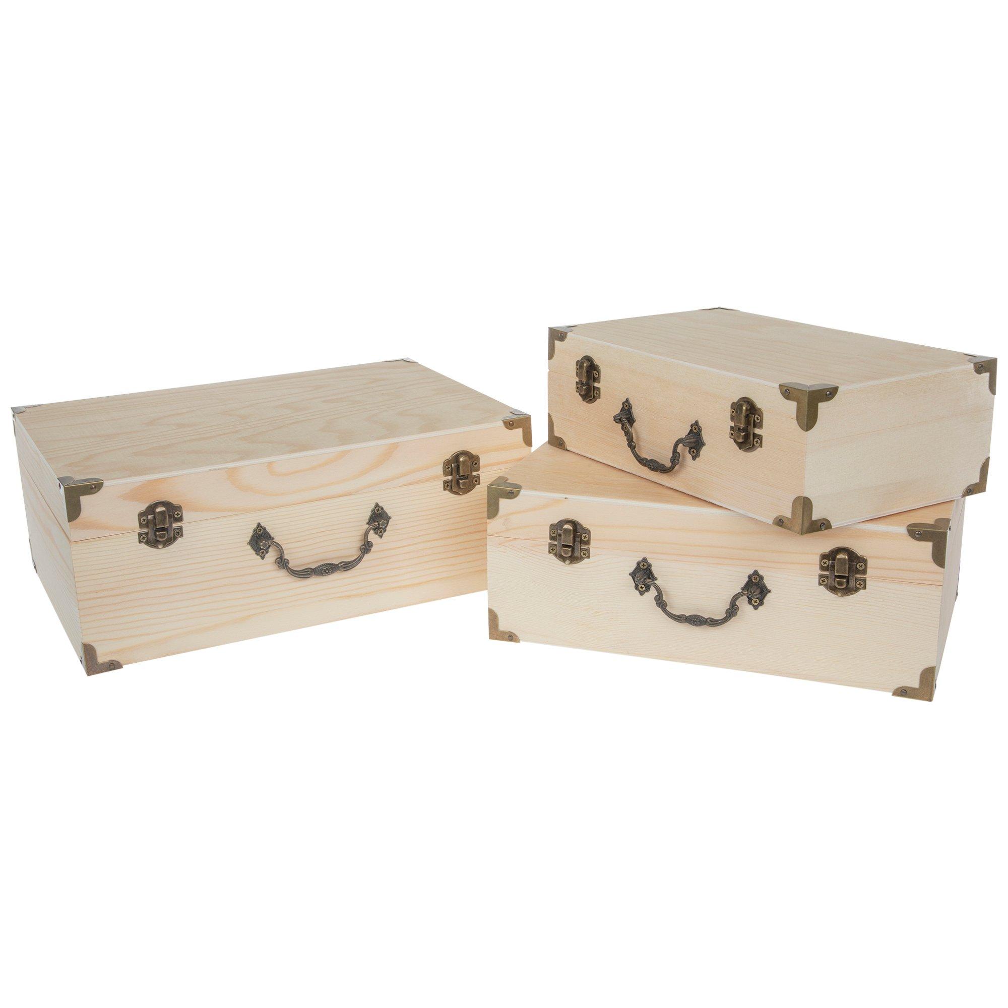 Wood Box Set With Antique Hardware Hobby Lobby 130542   130542 22859 IMGSET