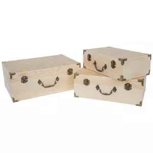Wood Box Set With Antique Hardware