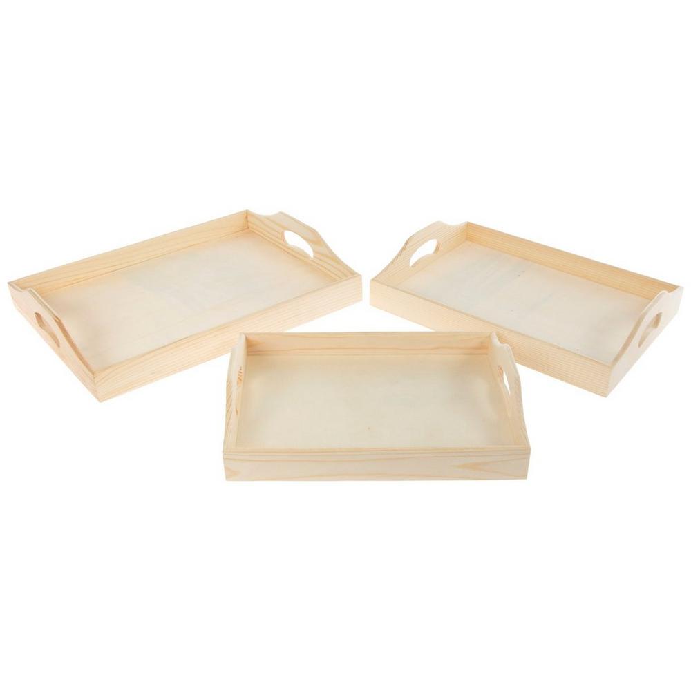 Rectangle Wood Tray Set | Hobby Lobby | 130559