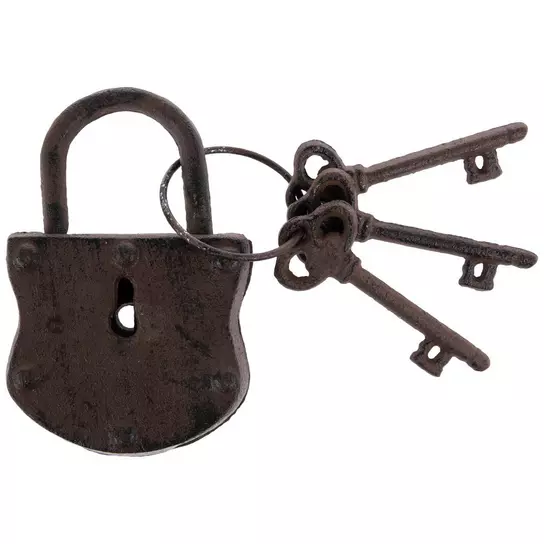 FOUND Antique Brass Locks with Keys, Set of 2 - Decor Steals