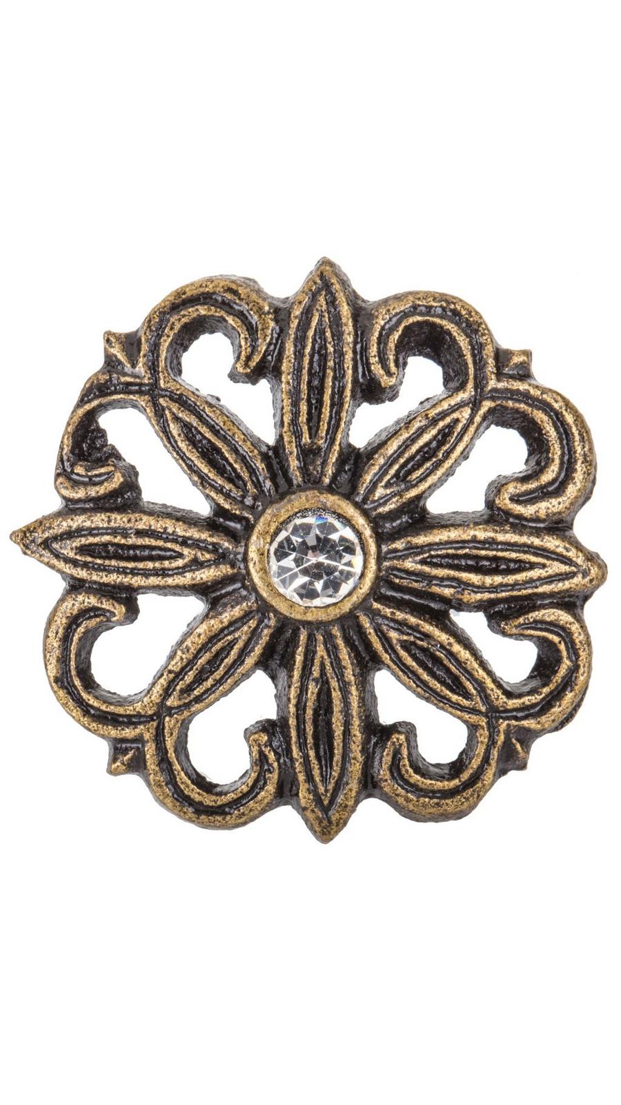 Antique Bronze Flower Rhinestone Metal Knob | Hobby Lobby | 1308600