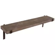 Brown Rustic Wood Wall Shelf