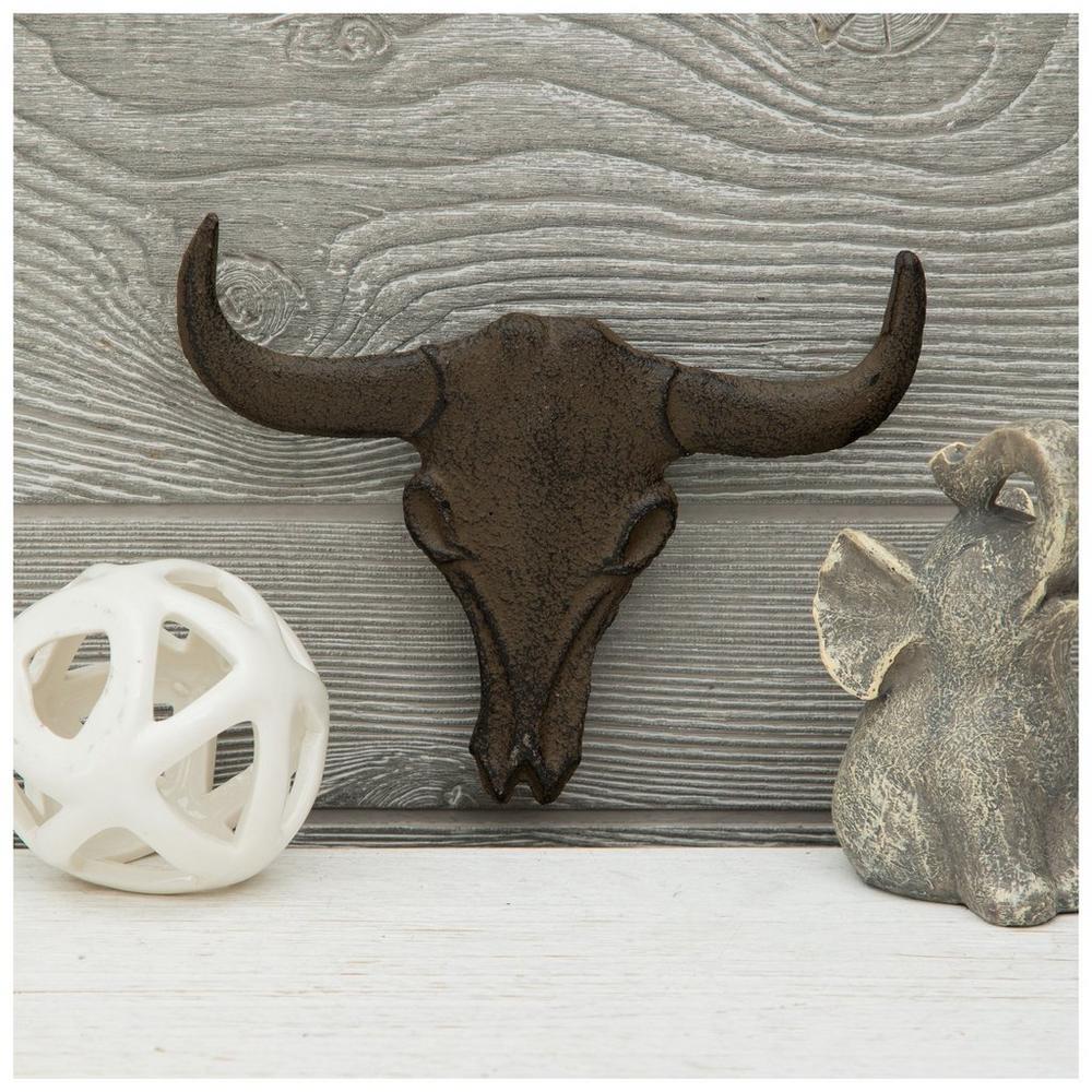 Brown Bull Skull Metal Wall Decor