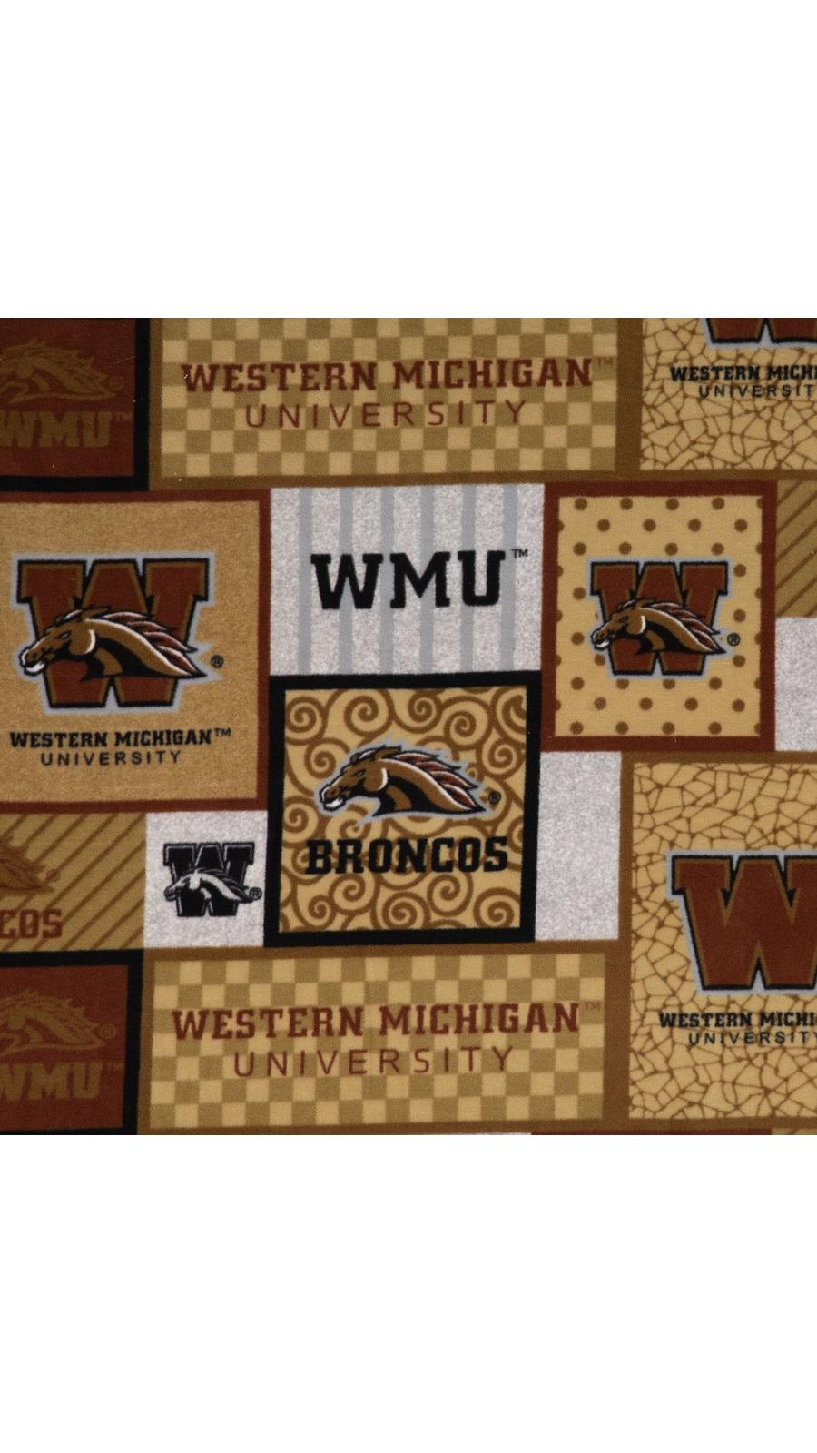 Tessuto Pile Patchwork University Of Michigan Wolverines - Sinkel - 60 Pollici