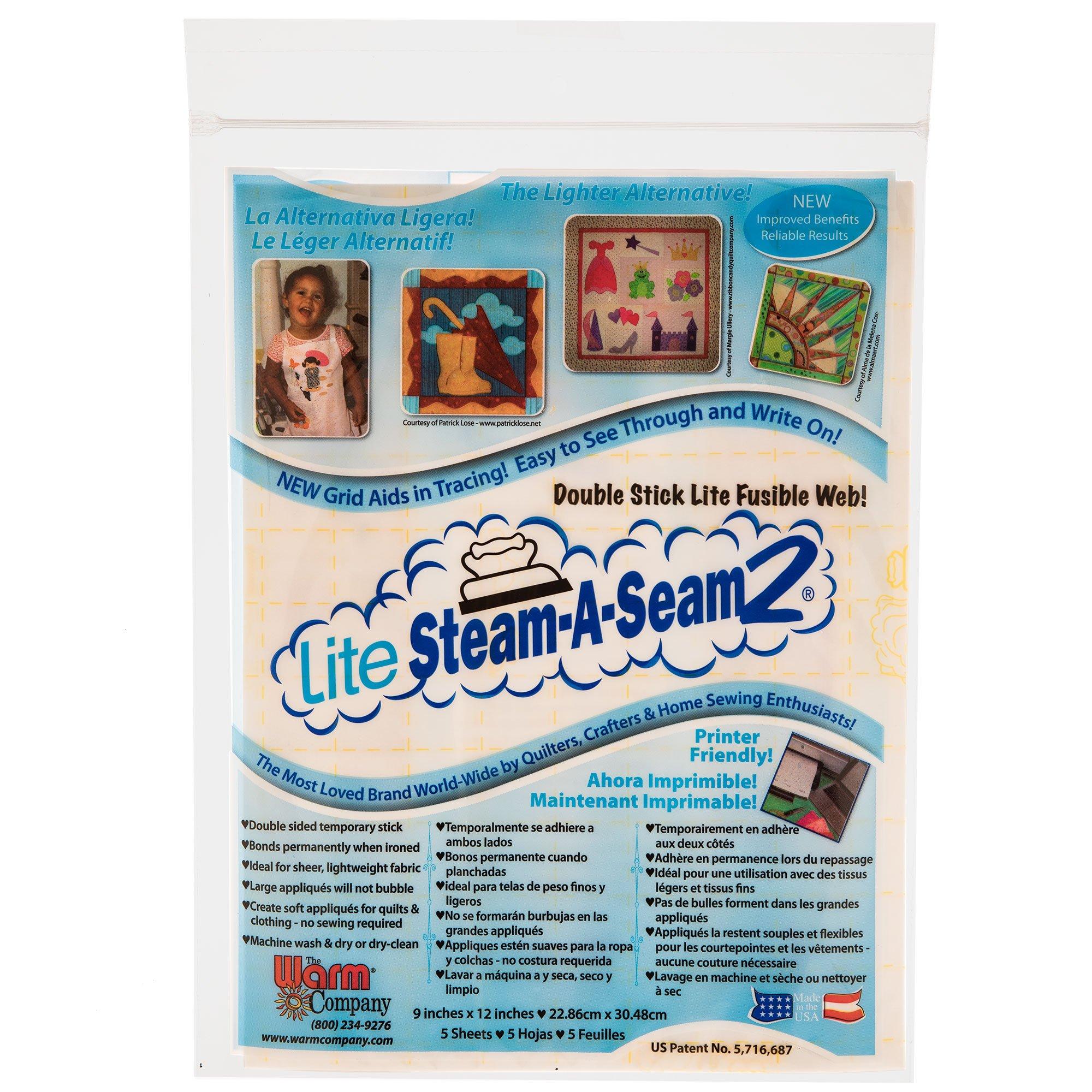 Steam A Seam 2 Double Stick Fusible Web – 5 Sheets 9 x 12 inches – Printer  Friendly Sewing, Quilting, Applique, and Craft Projects – Fabric Sweets