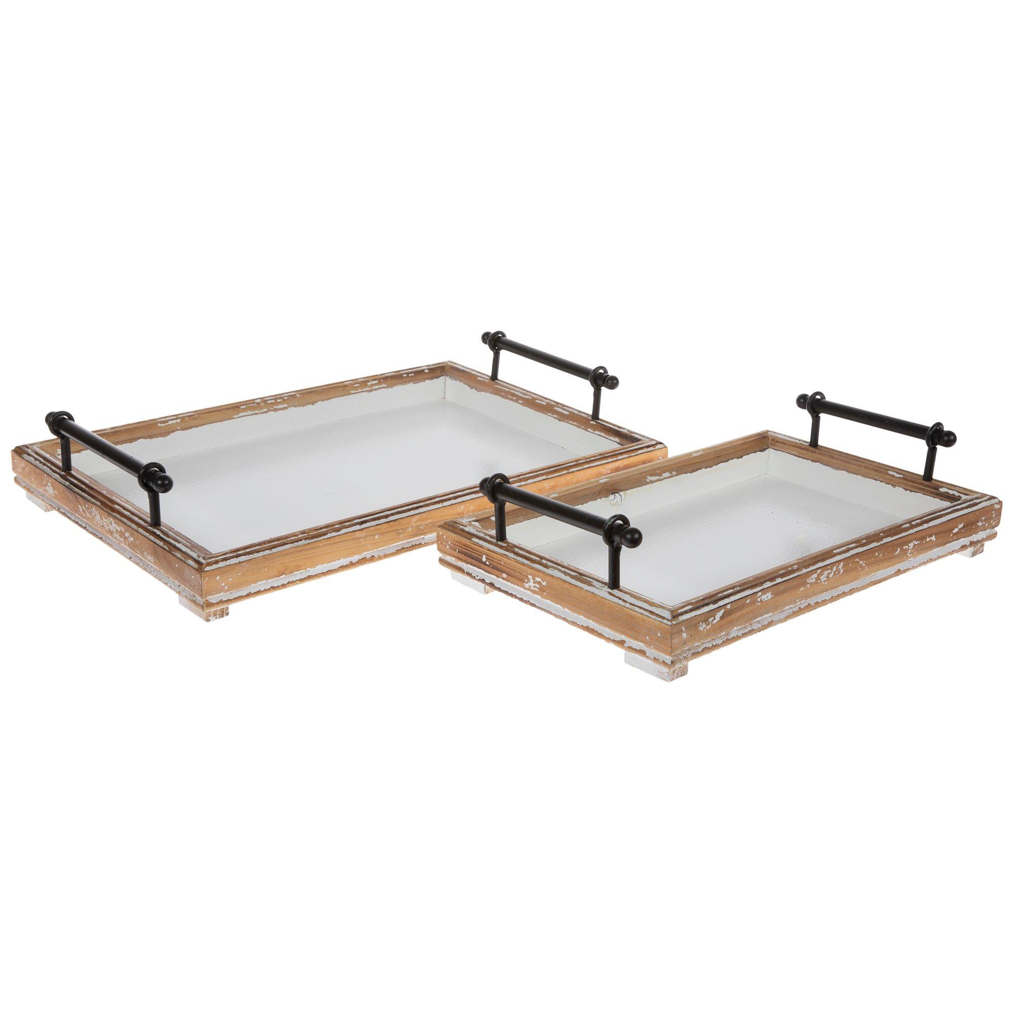 Distressed White Wood Tray Set Hobby Lobby 1334184
