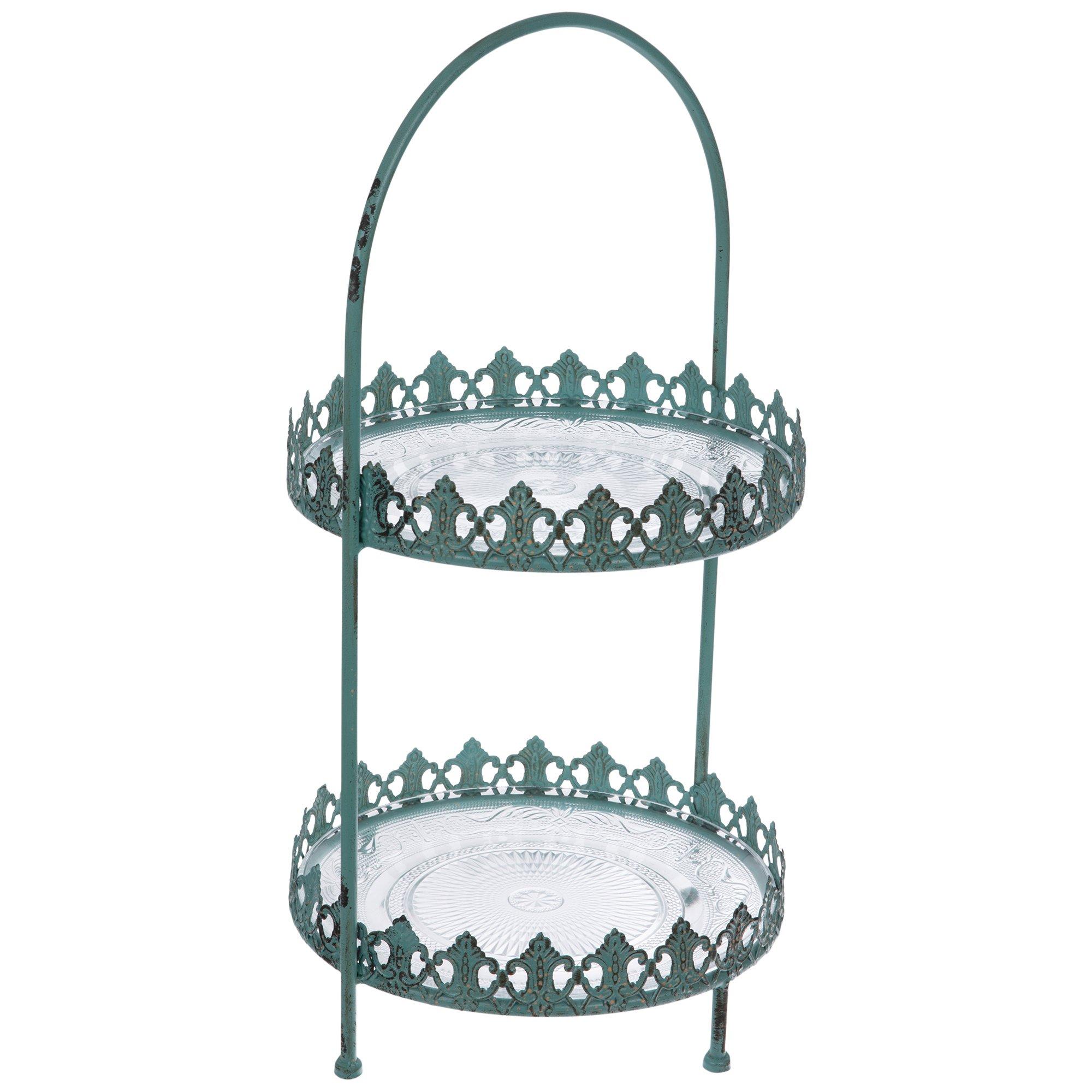 Antique Turquoise Filigree TwoTiered Metal Tray Hobby Lobby 1334838