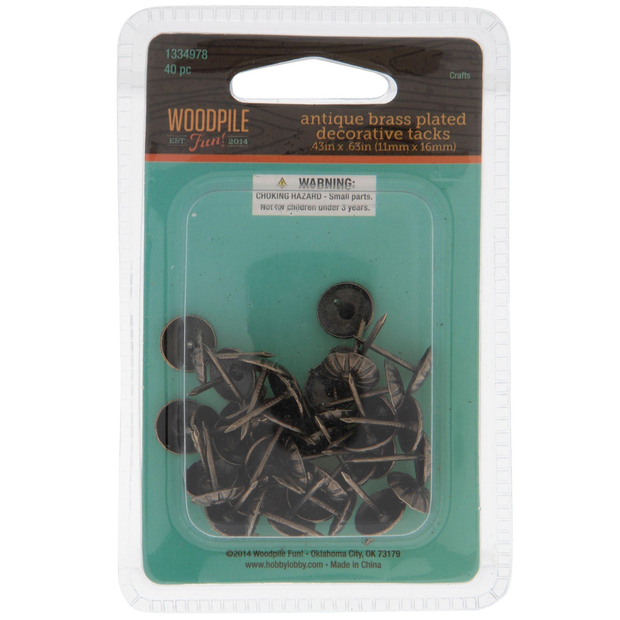 Antique Brass Plated Medallion Decorative Tacks 7/16" x 5/8" Hobby