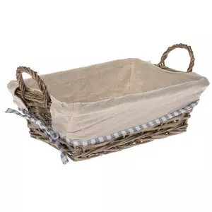 Gray Woven Basket With Liner