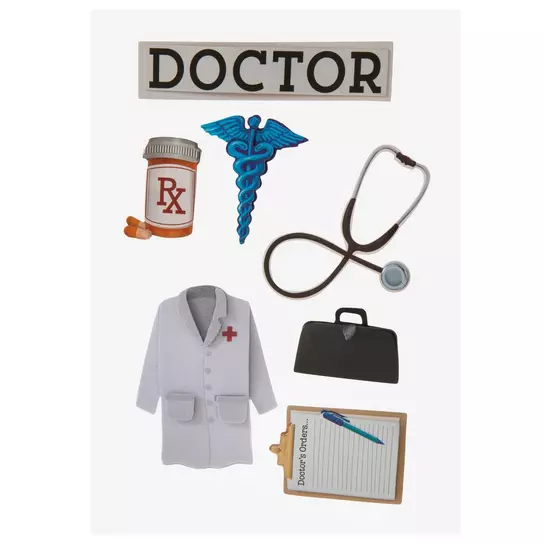 Medical Stickers for Scrapbooking - 3D Dimensional Doctor Scrapbook  Stickers | Xray, Stethoscope, Medicine Theme | for Nurse Planner, Medical  Journal
