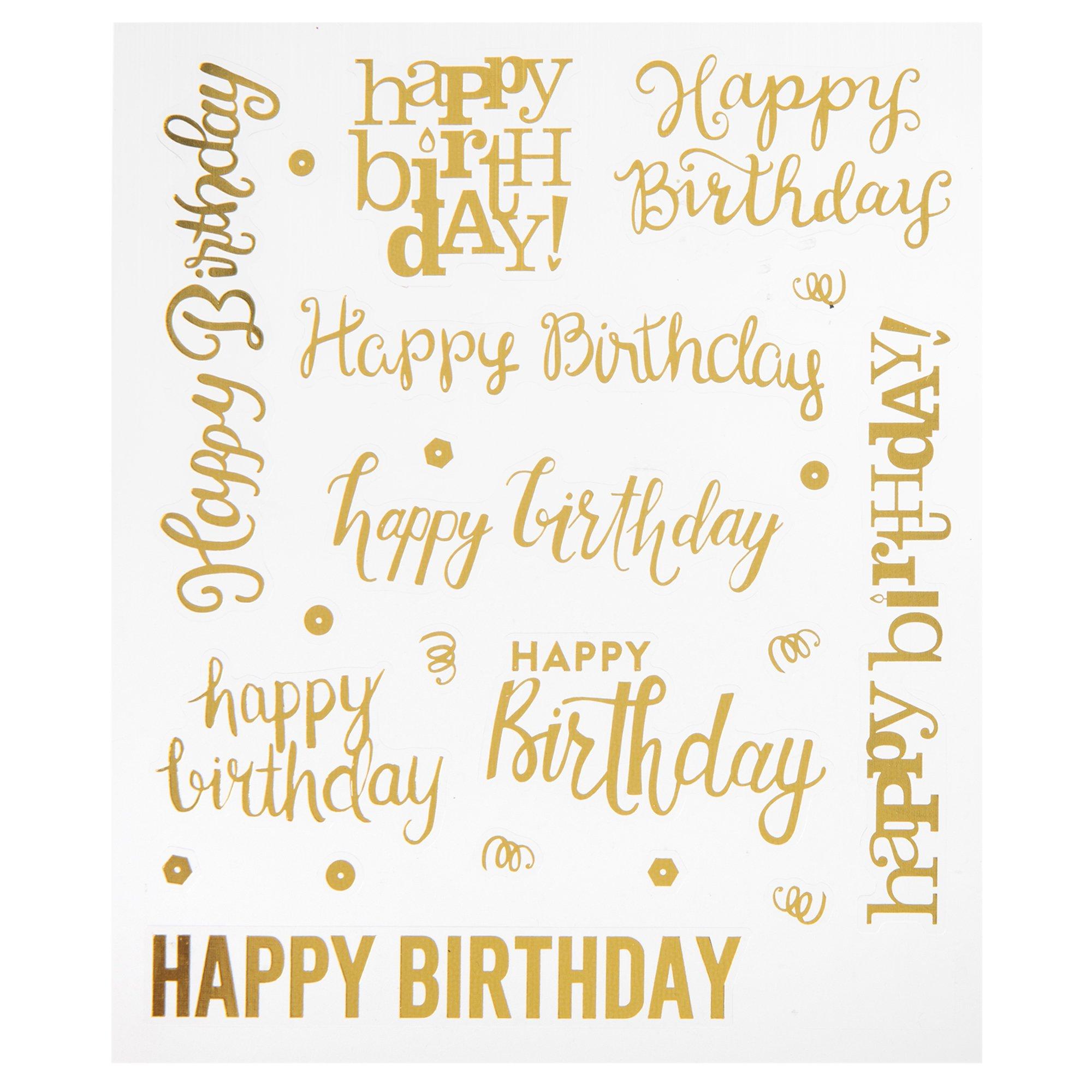 Gold Happy Birthday Foil Stickers Hobby Lobby 1343268