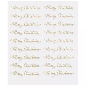 Gold Merry Christmas Foil Stickers