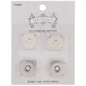 Bohin Magnetic Sew-On Button 3/4 2/Pkg-Nickel-Plated