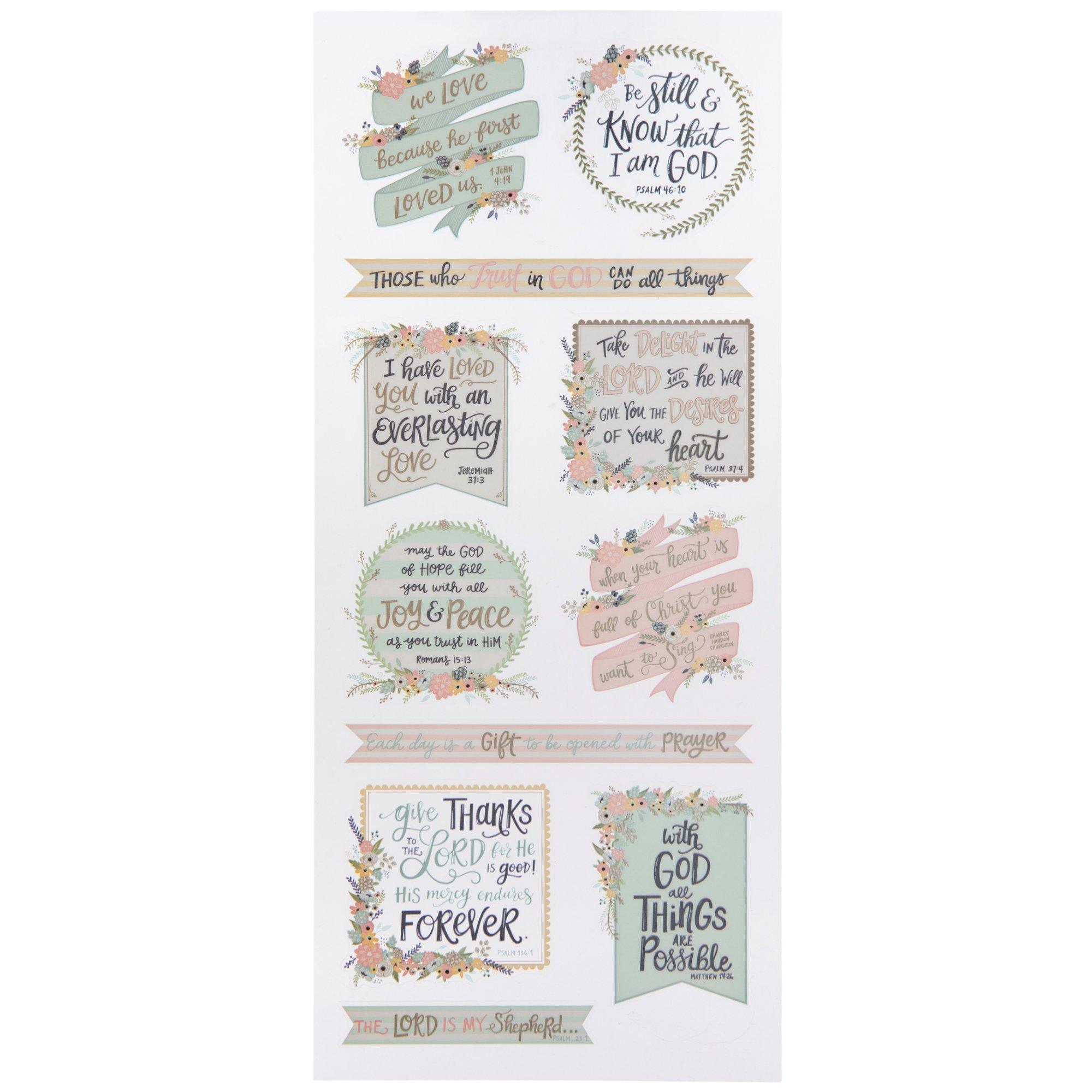 Faith Phrases Floral Stickers Hobby Lobby 1344365