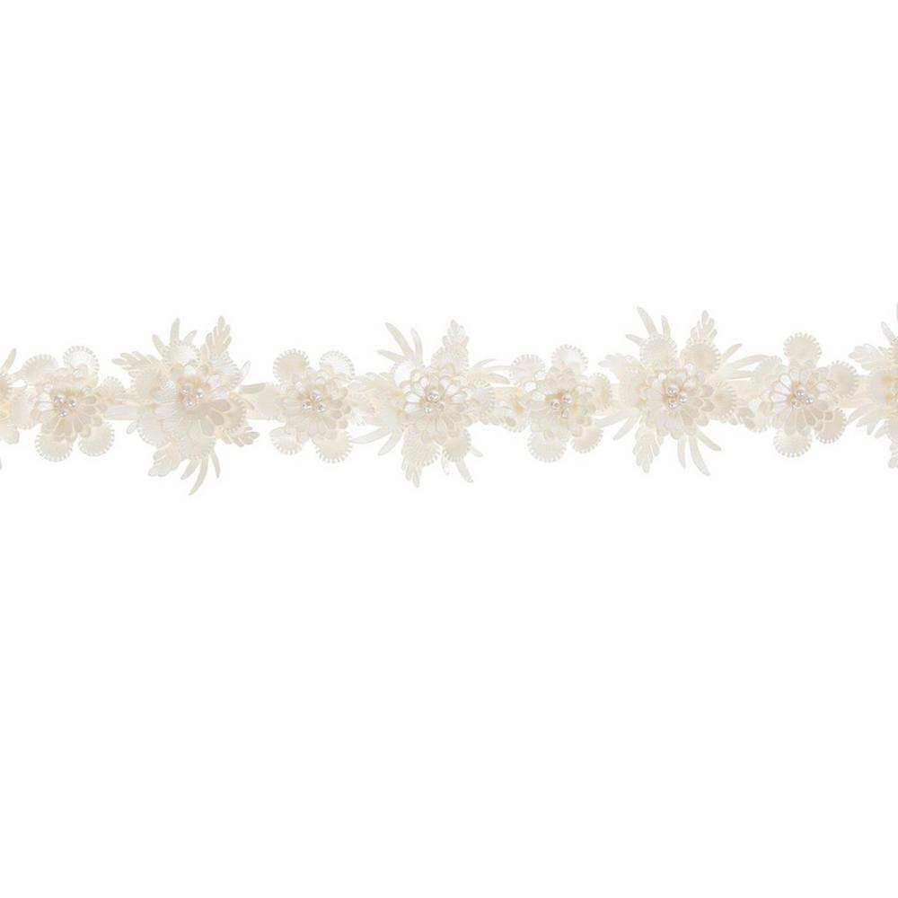 Ivory Imitation Pearl & Flower Trim | Hobby Lobby | 1345420