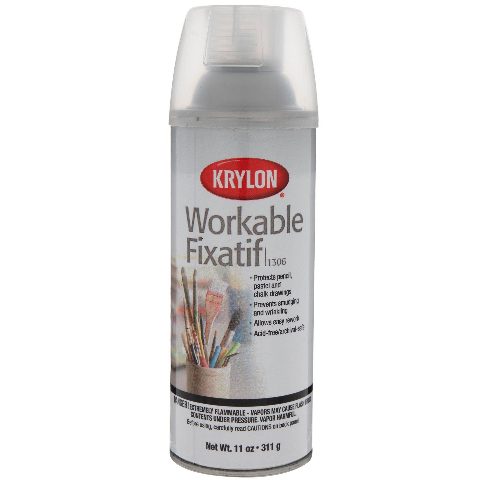 Krylon Fixative Aerosol Spray Provides Lasting Protection for Pencil,  Pastel and Chalk Drawings But Can Be Erased to Rework Your Art (Pkg/4)