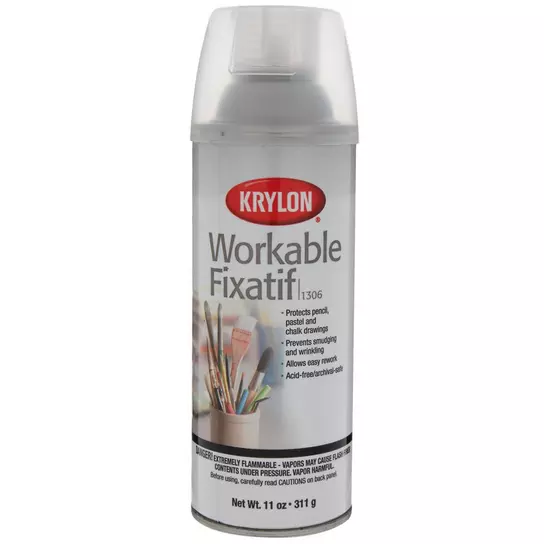 KRYLON Workable Fixative Spray: Premium Spray Paints, Color Stabilizing  Spray, Clear, Solvent, Gloss
