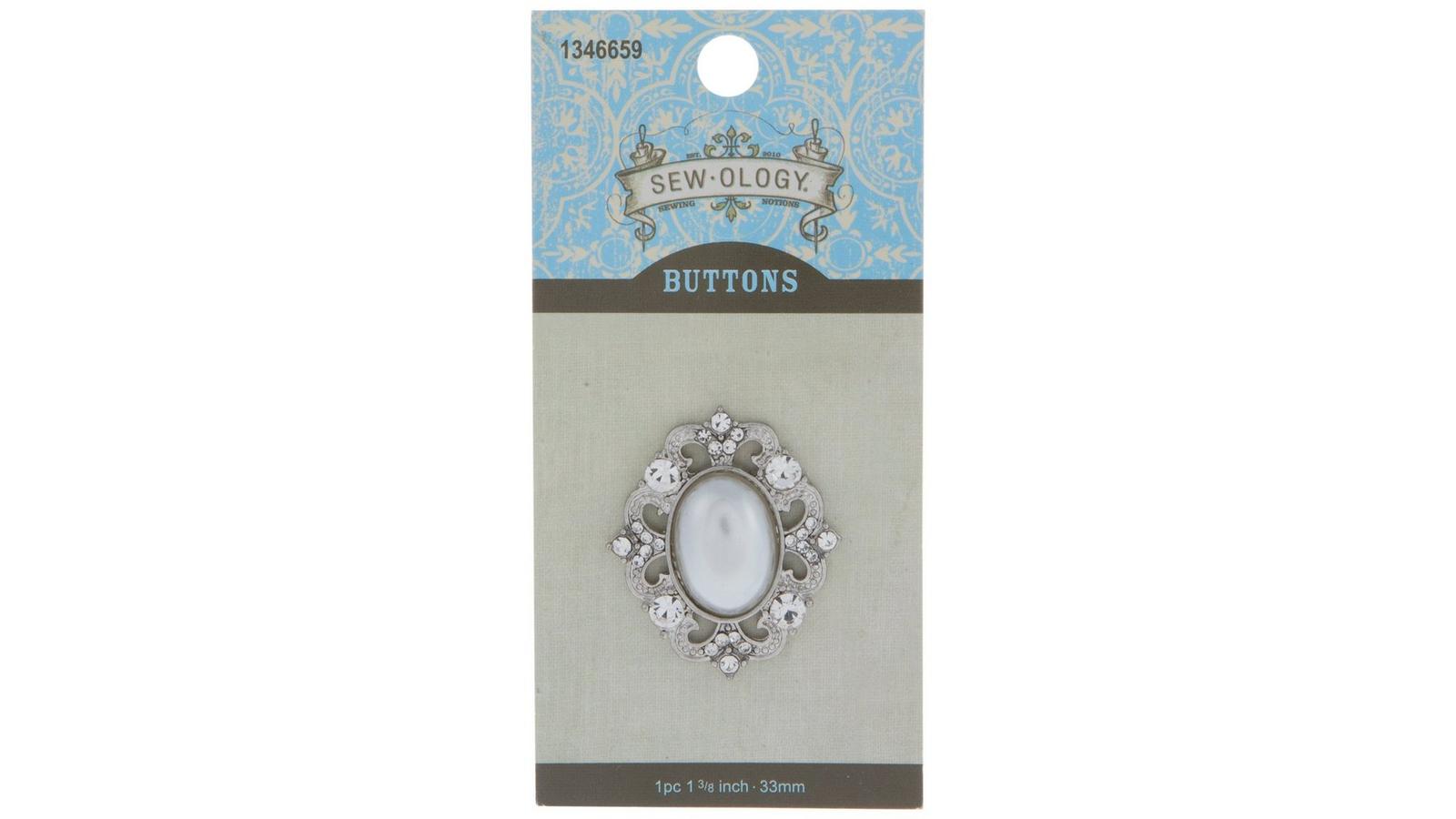 Pearl & Rhinestone Shank Button - 33mm | Hobby Lobby | 1346659
