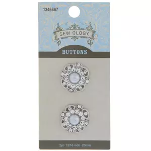 16mm SP White Rhinestone Buttons-0236-27